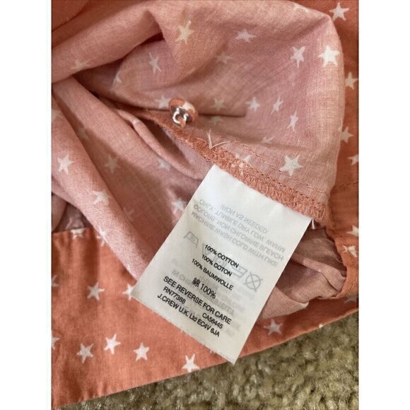 Madewell Star Scatter Wrap Shirt Blouse Size XSmall 3/4 Sleeve Coral Peach Color - Picture 10 of 10